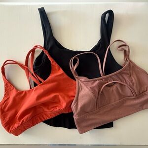 LULULEMON Set of 3 Energy Nulu Align Longline Sports Bra Top Size 8 Lot Bundle